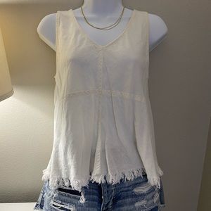 Boho Tulip Back Frayed Tank